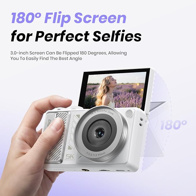 5K Digital Camera for Photography, 2026 Latest 80MP Autofocus WiFi Vlogging