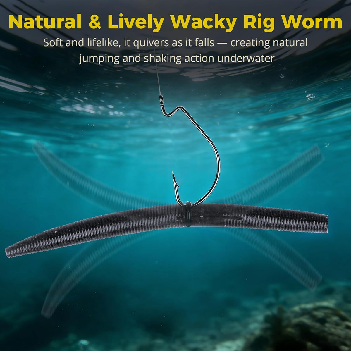 Senko Worms Kit - 30/50/78/100 Pcs Soft Plastic Fishing Lures | 4"/5" Salt-Impregnated for Bass Fishing