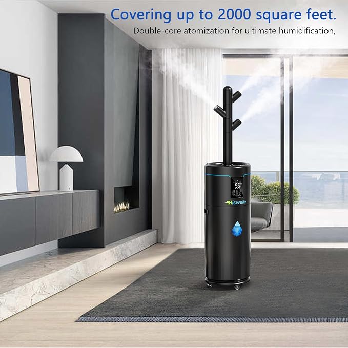 Large Humidifiers for Bedroom, 4.5 Gal Cool Mist Humidifier for Large Room Whole House with Remote Control, 800mL/h Output, 48H Runtime, Auto Humidistat, Wheels, Timer, Essential Oil Tray