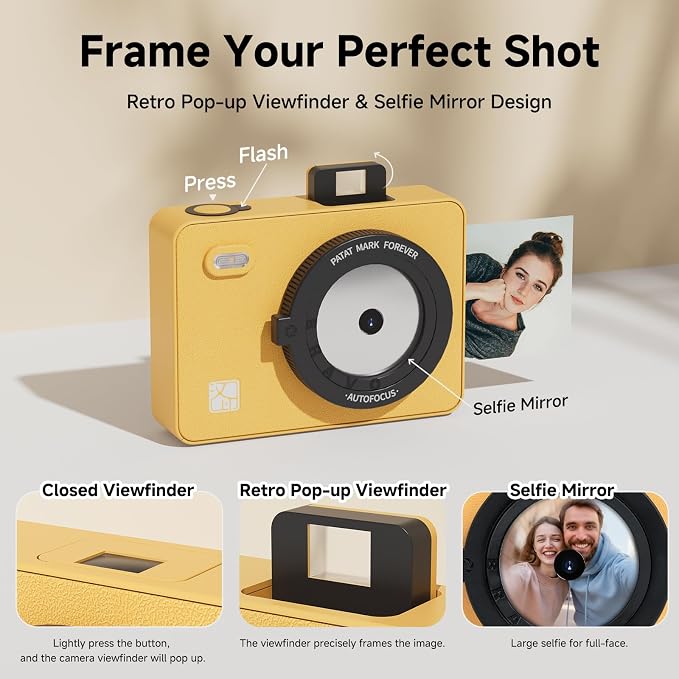 HPRT Z5S Instant Camera & Photo Printer 2-in-1, 3 Pass Dye Sublimation