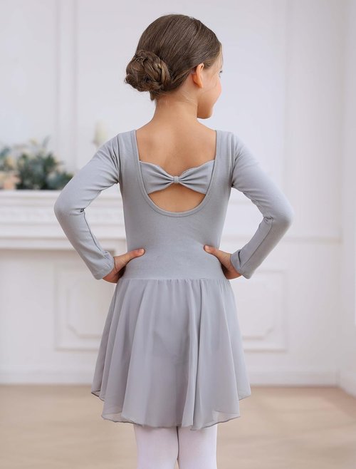 MdnMd Toddler Girls Ballet Leotard Dress - Puff Sleeve Ballerina Outfit | Comfortable & Stylish