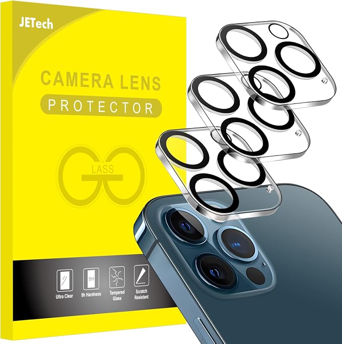 JETech Camera Lens Protector for iPhone 12 Pro Max 6.7-Inch, 9H Tempered Glass