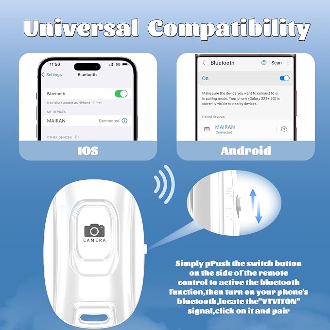 MAIRAN Rechargeable Wireless Camera Remote Shutter