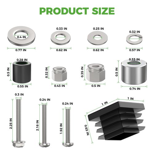 10L0L Golf Cart Suntop Hardware Kit for EZGO TXT/DCS/PDS/Medalist (1994-2013)-Front Top Strut Stainless Steel Screw Bushings Repair Kit, OEM#75465-G01, 58-Piece Set
