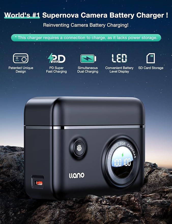 llano CS2 EN-EL15c EN-EL15b Camera Battery Charger