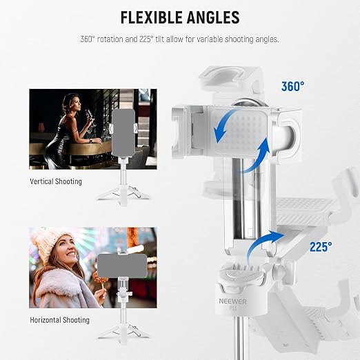 NEEWER Selfie Stick with Detachable Bluetooth Remote Shutter, Lightweight