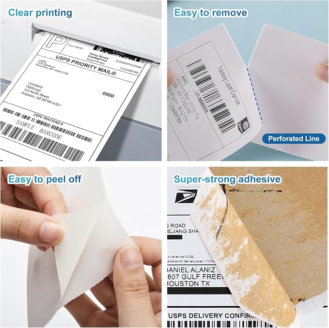 9527 Product Fanfold 4 x 6 Direct Thermal Labels White Perforated Shipping