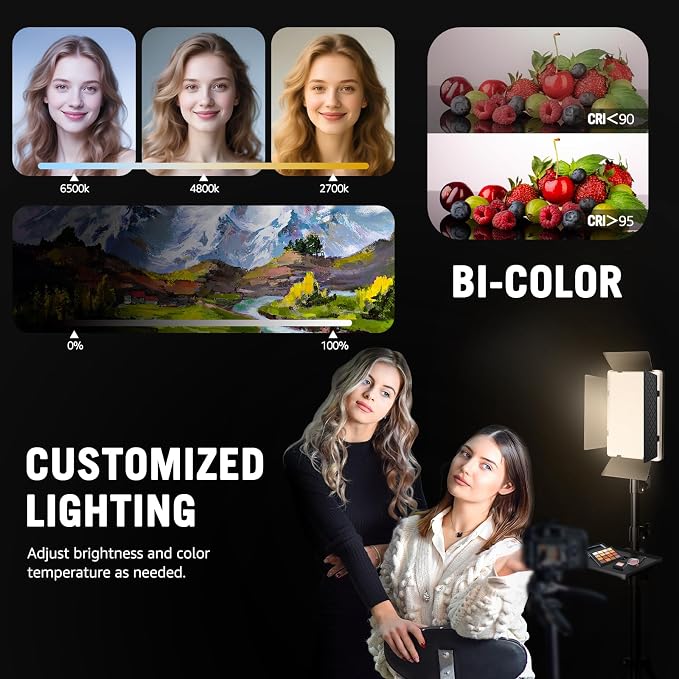 36W Photography Lighting, Arsoer Bi-Color 2700K-6500K Studio Lights
