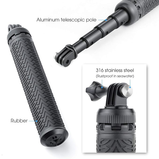 SOONSUN 3in1 Aluminum Waterproof Selfie Stick