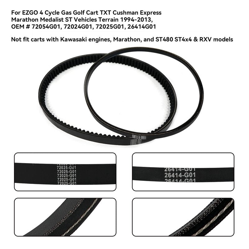 XUANYUDG0769 EZGO TXT Gas Drive Belt Starter Generator Belts for Golf Cart EZGO 4 Cycle Gas TXT Cushman Express Marathon Medalist ST Vehicles Terrain 1994-2013, Replacement OEM # 72054G01, 26414G01
