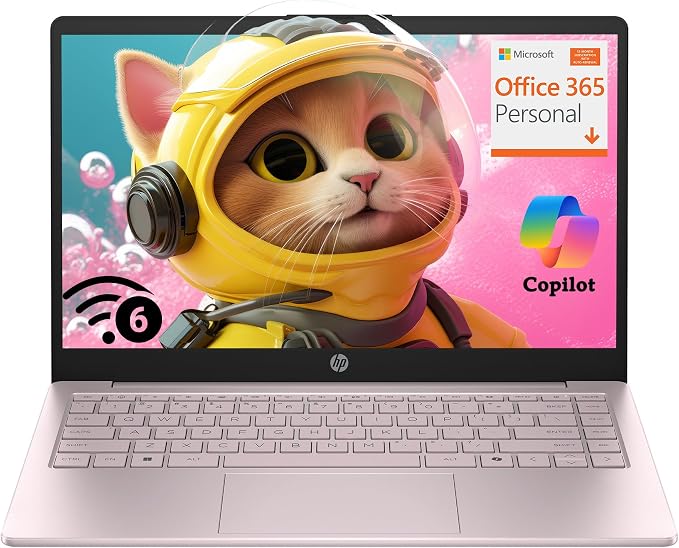 HP Laptop for Everyday Use • 2026 Edition • 32GB RAM • 1TB SSD • Copilot AI • 1 Year Microsoft 365 • Intel 4-Core CPU • WiFi 6 • Windows 11 • Long Battery Life