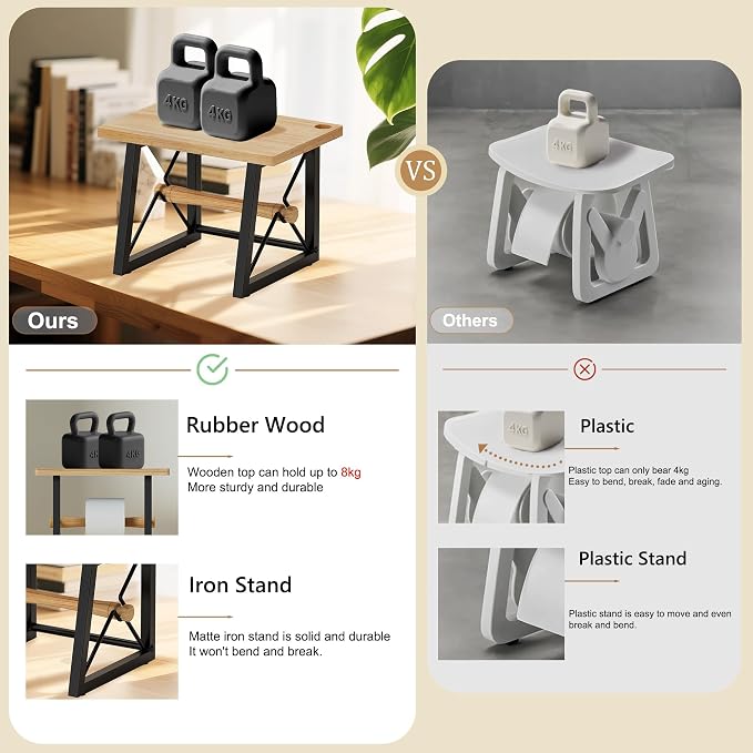 Label Holder for Rolls and Fan-fold Labels, Wooden Label Stand for Shipping