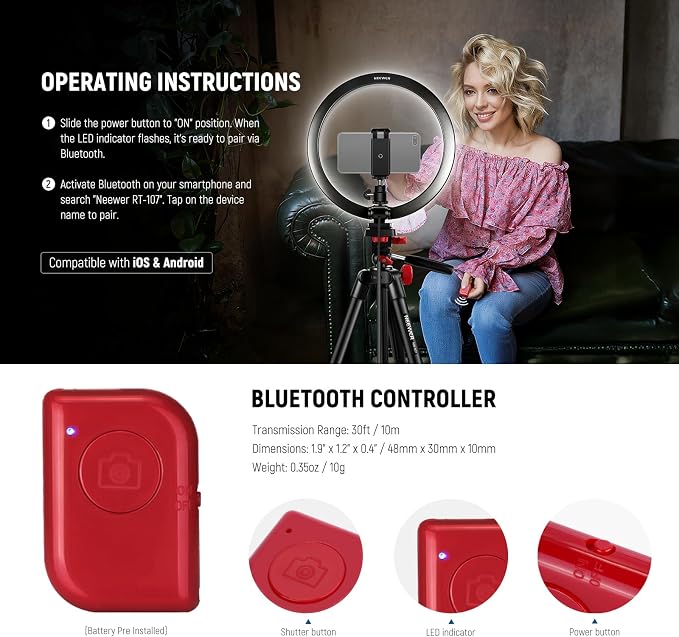 NEEWER Basics 10" Selfie Ring Light