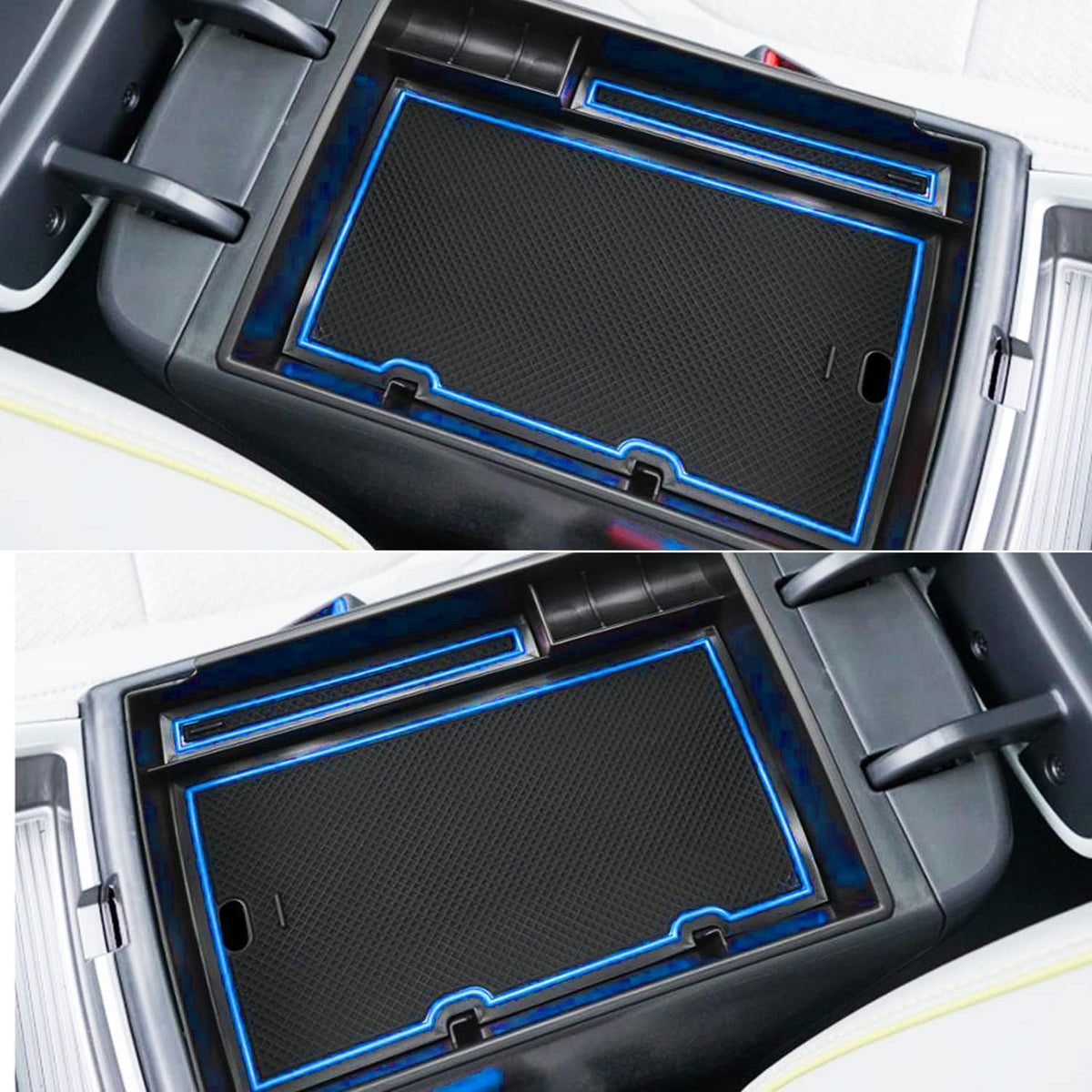 Ruiya Kona EV Center Console Organizer 2019-2024 Kona EV Console Organizer Kona Electric Accessories Armrest Glove Tray Compatible with 2019 2020 2021 2022 2023 2024 Kona Electric SE/SEL/Limited