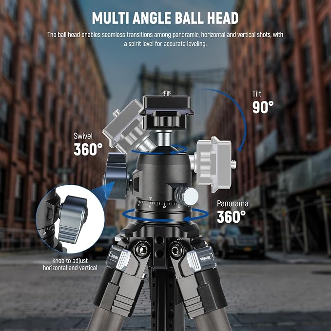 NEEWER 60.4" Travel Tripod Carbon Fiber