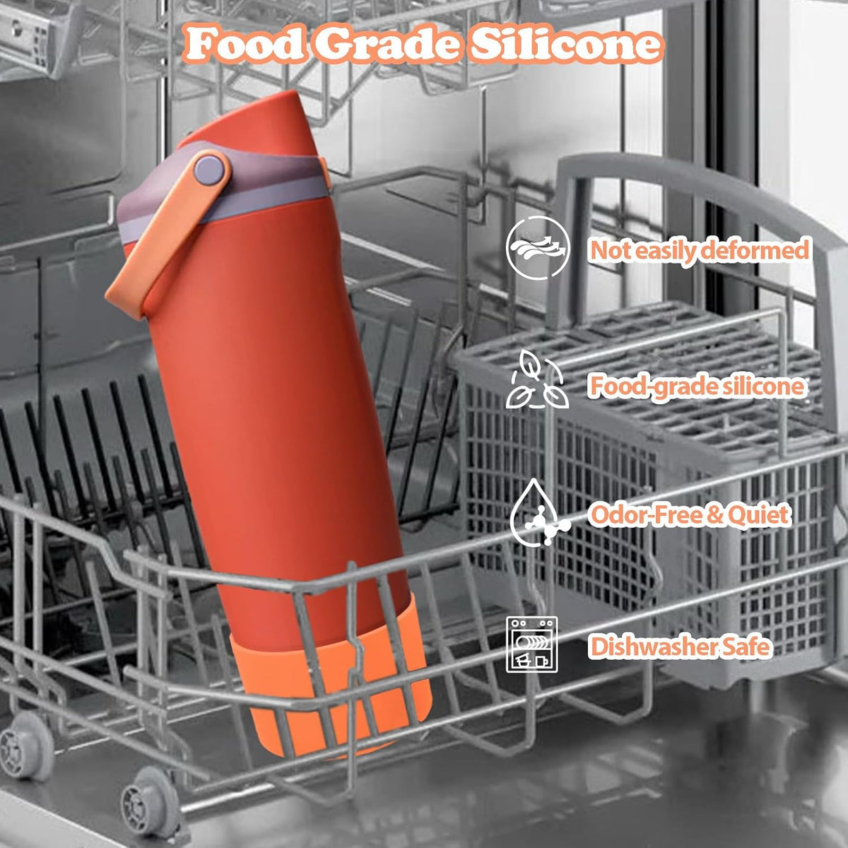 Owala Silicone Boot - Non-Slip, Scratch-Resistant Stability Enhancer for 30oz & 40oz Bottles | Terracotta Sunset