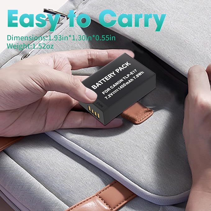 LP LP-E17 Battery 2-Pack 1450mah USB-C Charging Port Battery