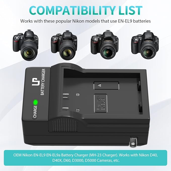 LP EN-EL9 Battery Charger, EN EL9a Charger Compatible