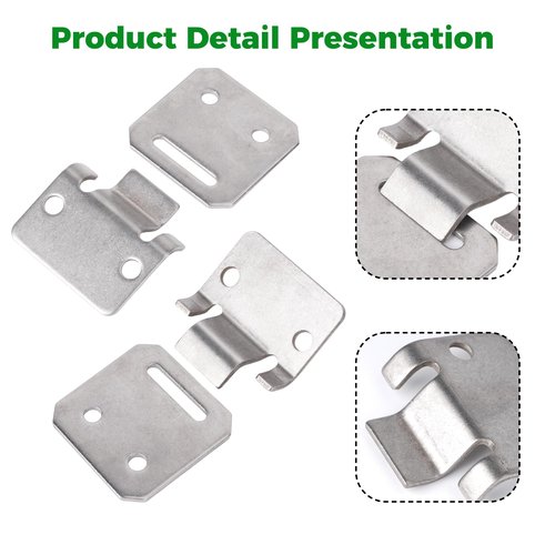 10L0L Club Car DS Seat Hinge Set for 1979-Up Golf Carts Seat Cushion Buckle Plate OEM 1011652 1012412 - Male + Female