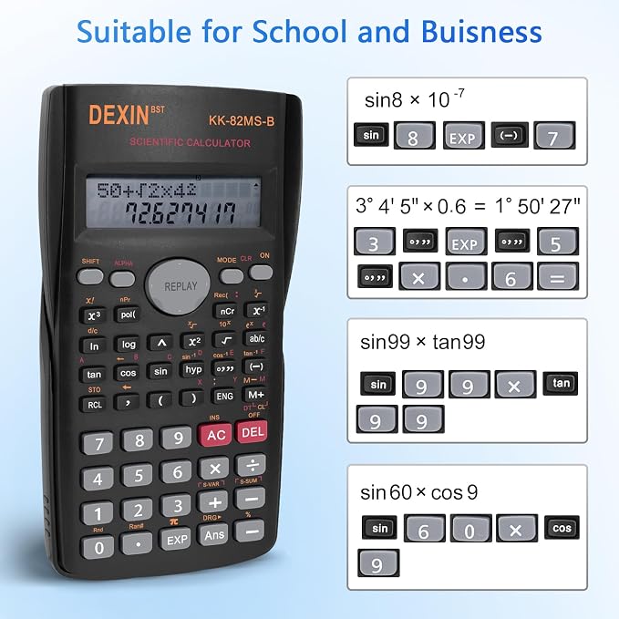 10 Pack Engineering Scientific Calculators, 2-Line Display Function Calculator
