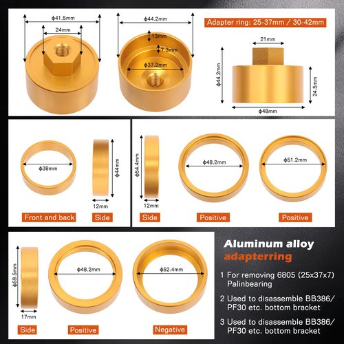 Bicycle Bottom Bracket Removal Installation Tool Kit, Bearing Press Tool,Bike Bottom Bracket Remover,Suitable for BB86/BB30/BB91/BB92 and More
