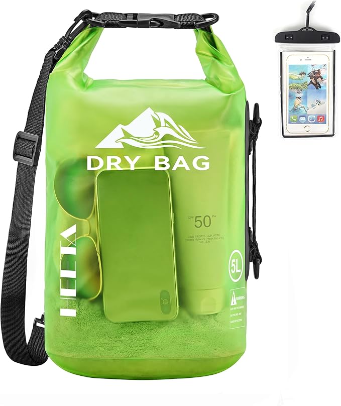 HEETA Dry Bag Waterproof for Women Men, 5L/10L/20L/30L/40L Roll Top Lightweight