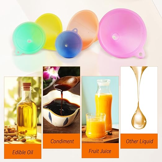 20 Pcs Plastic Funnel Set Colorful Wide Mouth Funnel Multipurpose Funnels for Kitchen Quick Clean Transfer Liquid Powder Bottles Cans Containers Filling - Various Sizes