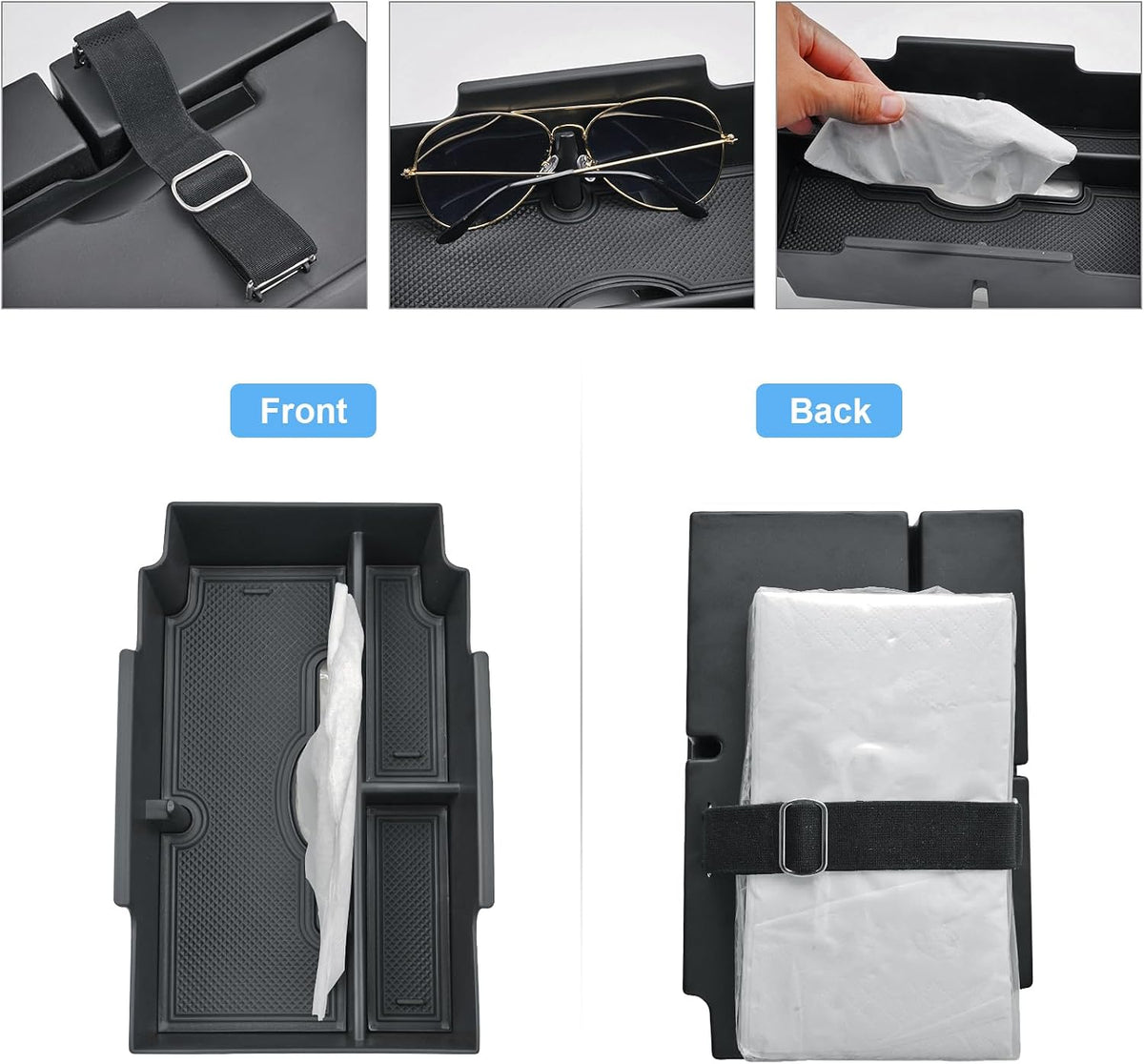 2024 2025 2026 Crosstrek Accessories Center Console Organizer for Subaru Crosstrek (Premium/Sport/Limited/Wilderness),2025 Crosstrek&Impreza Console Tray Insert Organizer with Tissue Box Holder