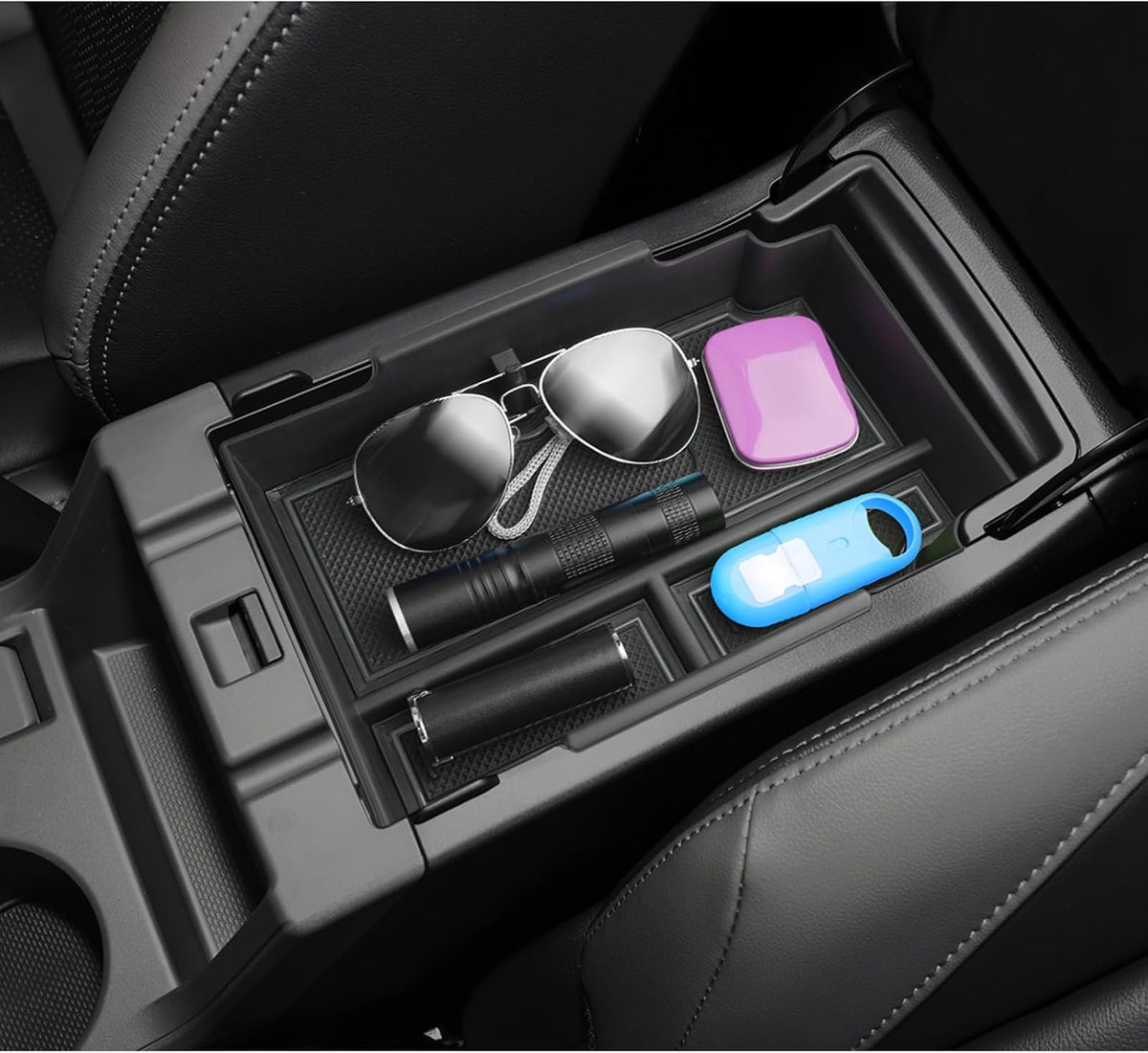 LUWU Center Console Organizer Compatible with Subaru Crosstrek & Impreza 2024-2026 Accessories Armrest Console Secondary Storage Box Insert Tray ABS Material with Coin Holder Black