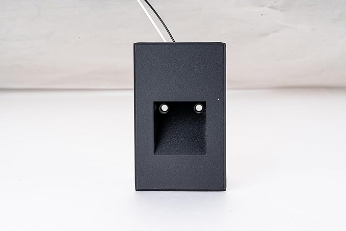 Indoor Stair Lights Outdoor LED Step Light 12V Low Voltage Step Lights for Stairs, 4W 3000K Warm White Deck Stairway Lighting, IP66 Waterproof Black Deck Staircase Light, Vertical, 6-Pack