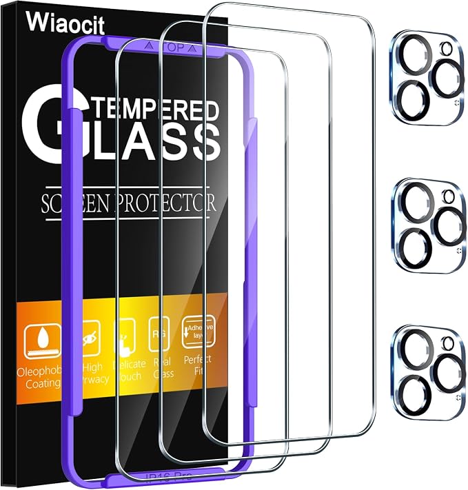 Wiaocit 3 Pack Tempered Glass Screen Protector