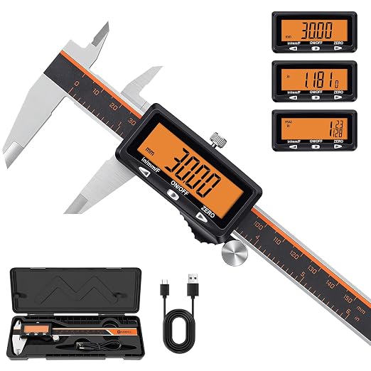 HARDELL Digital Caliper, Stainless Steel Digital Micrometer