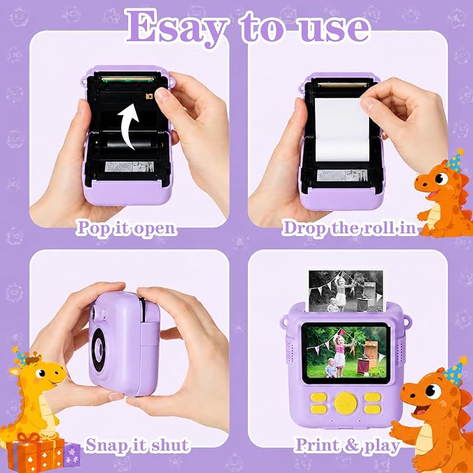 6 Rolls Kids Camera Instant Print Paper Refill-Popikcal Thermal Printer Camera