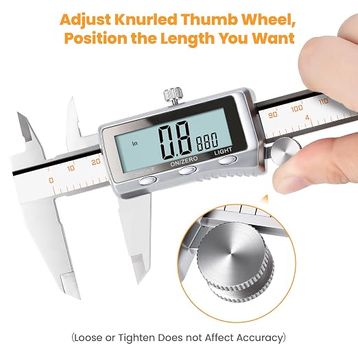 HARDELL Digital Caliper 8 Inch, Rechargeable All Metal Electronic Micrometer