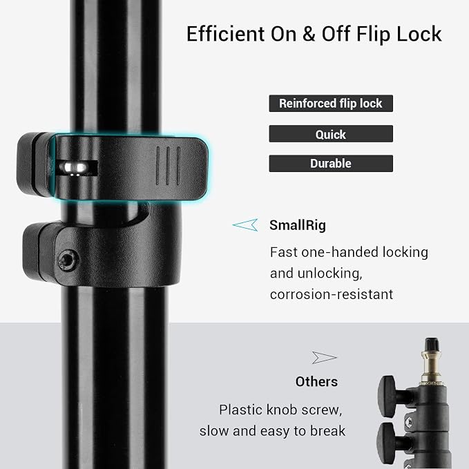 SMALLRIG Photography Light Stand 110"/9.2ft/280cm, Air-Cushioned Aluminum Photo