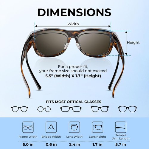 KastKing Chariton Polarized Fit-Over Sunglasses - Perfect for Driving, Fishing, and Outdoor Activities