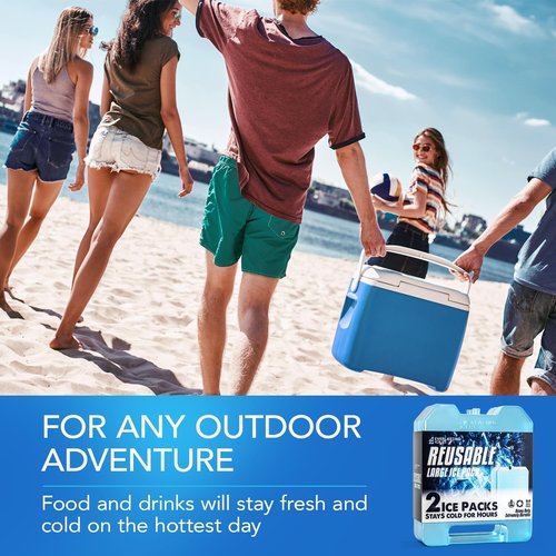 Everlasting Ice RX Large Reusable Ice Packs - BPA Free Cooler Packs with Handle (4 Pack) for Extended Cooling | Perfect for Camping, Fishing, Hiking, Beach
