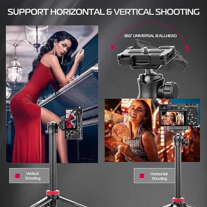 ULANZI MT-44 Extendable Phone Tripod, 360° Ball Head Camera Tripod