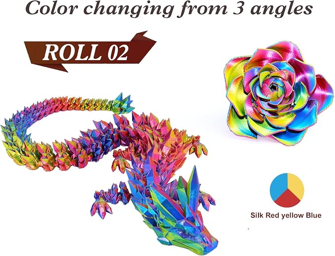 LOVOON 3D Printing Filament Bundle 2 KG, Tricolor PLA Filament 1.75mm Silk