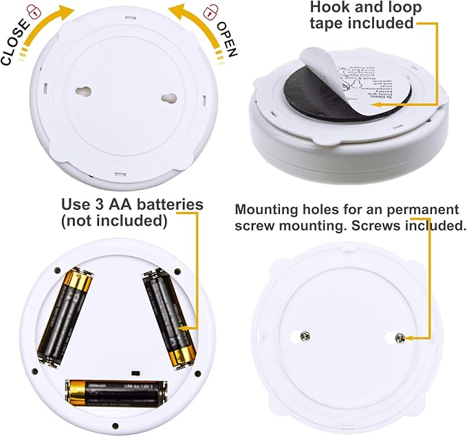 HONWELL Wireless Spotlight Battery Operated LED Puck Lights, Touch Closet Light, Stick on Wall Hallway Basement Entrance Perfect Adjustable Direction Light for Artwork Decorative