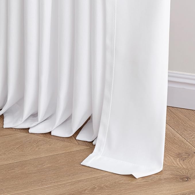 Memory Trained Pinch Pleated Curtains 90 Inches Long, Viral Linen Pinch Pleat