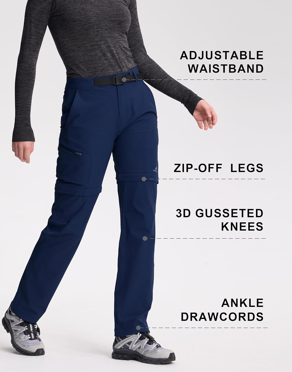 Pioneer Camp Women's Convertible Hiking Pants - Quick Dry Stretch Zip-Off Outdoor Cargo | Safari & Fishing