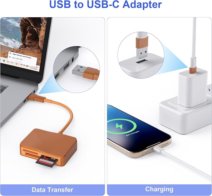 SD Card Reader, 4 in 1 USB C to SD/TF/CF/MS Card Reader