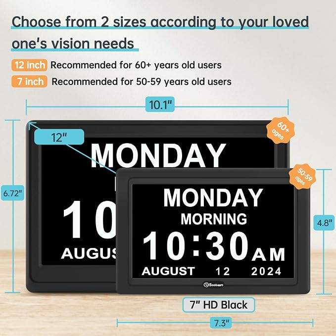 Soobest Dementia Digital Clock for Seniors Elderly, 20 Alarm Reminders 3