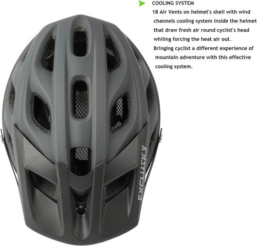 Exclusky Mountain Bike Helmet - Lightweight Adjustable Cycling Safety Gear for Men & Women