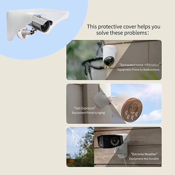 Metal Security Camera Rain Snow Shield Cover, Universal Outdoor Sunshade
