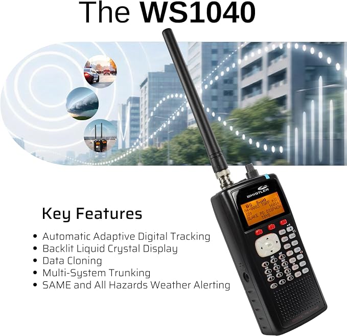 Whistler WS1040 Handheld Digital Scanner – P25 Phase I, Same Weather Alerts