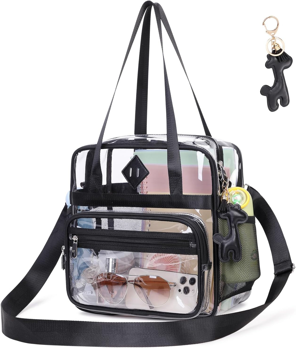 PIG PIG GIRL Clear Tote Bag - 12x6x12 See-Through Stadium Bag for Women | Stylish & Functional