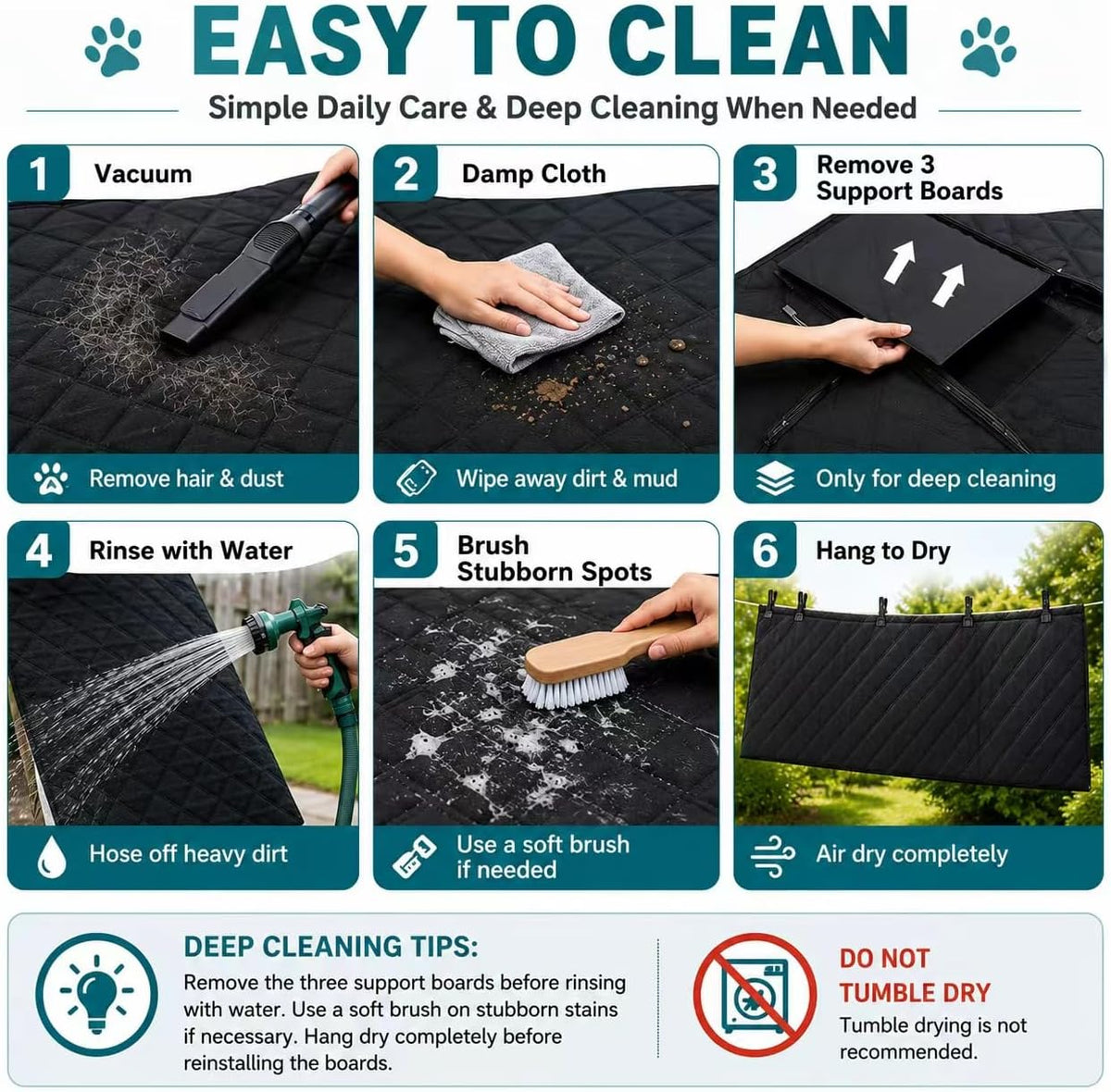 Bark Lover Dog Car Seat Cover for Back Seat – Heavy Duty Back Seat Extender for Dogs with Hard Bottom, 7-Layer Protection, Non-Slip & Scratchproof, Easy to Install (Red)
