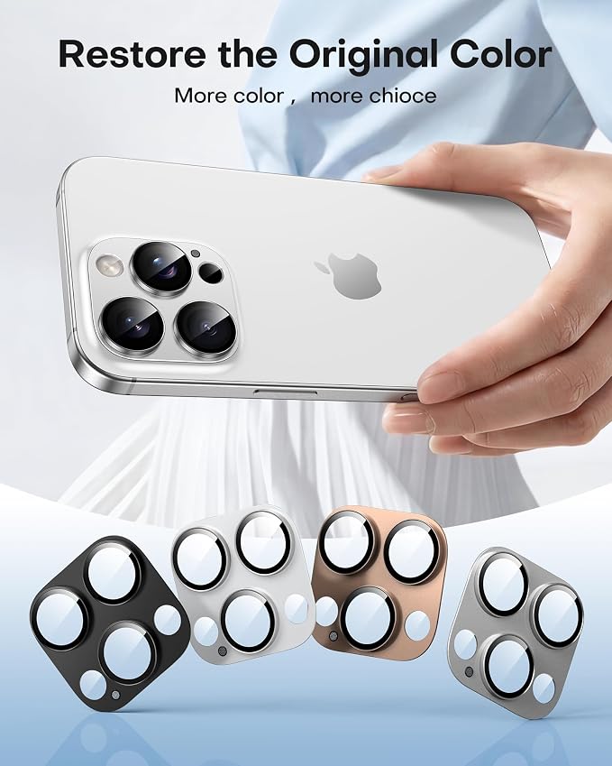 TAURI 2 Pack for iPhone 16 Pro Max/16 Pro Camera Lens Protector, Full Coverage